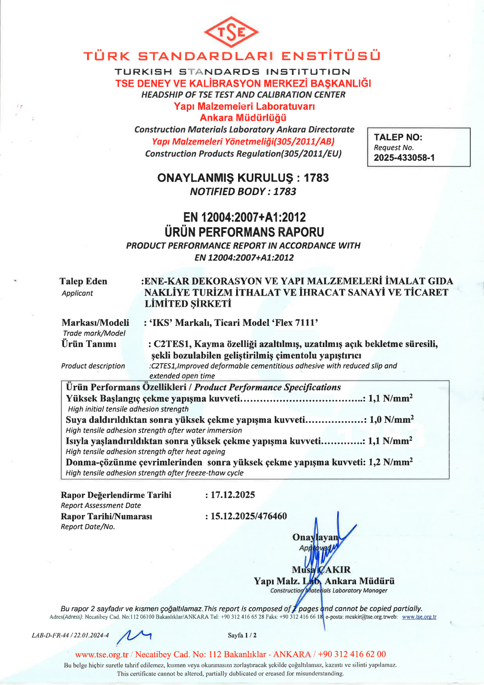 İKS C2TES1 TİCARİ MODEL 7111