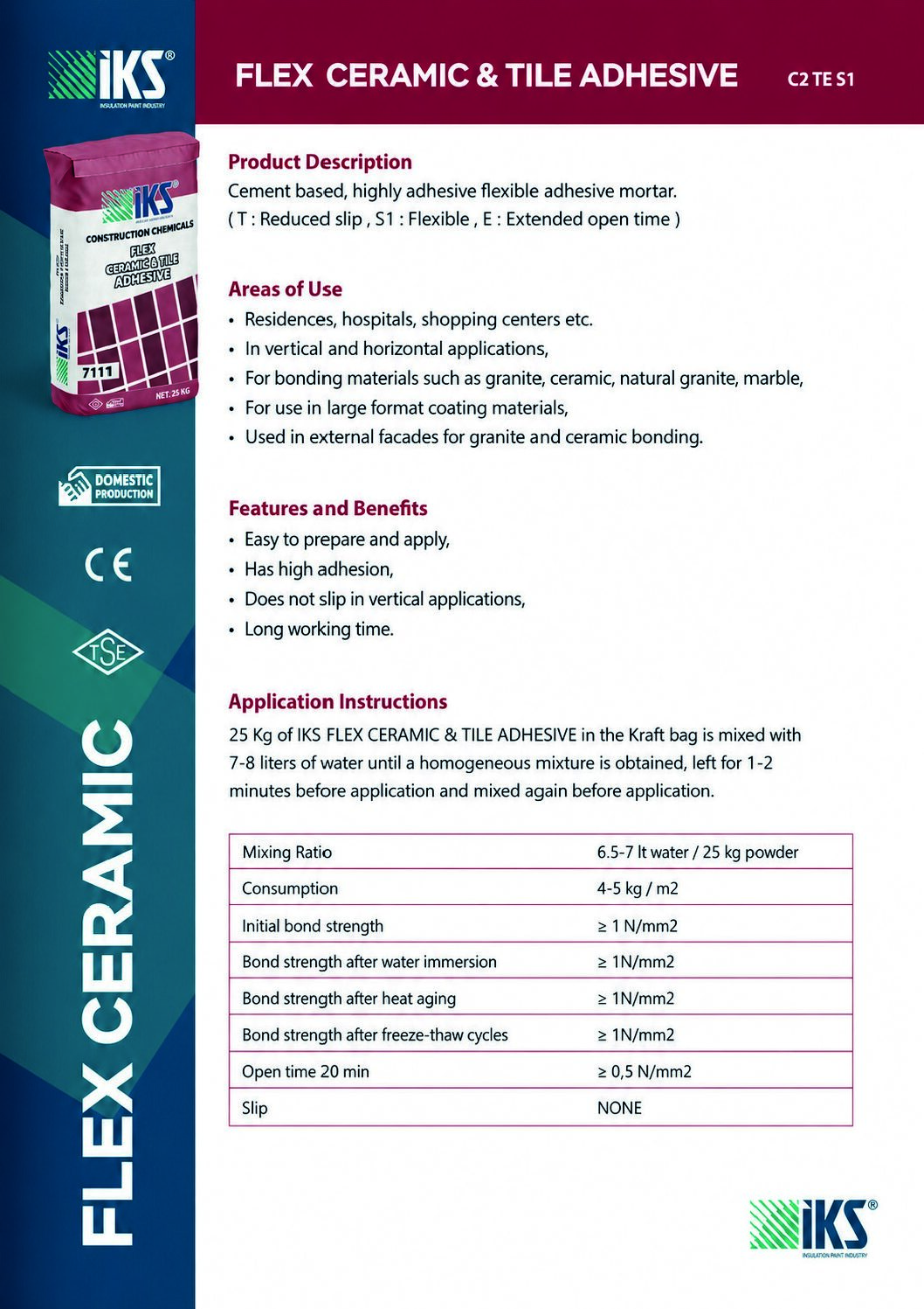İKS Flex Ceramic & Tile Adhesive