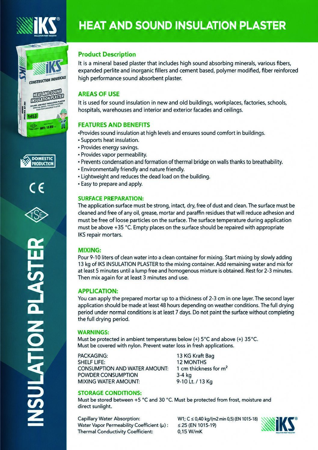 İKS Heat and Sound Insulation Plaster