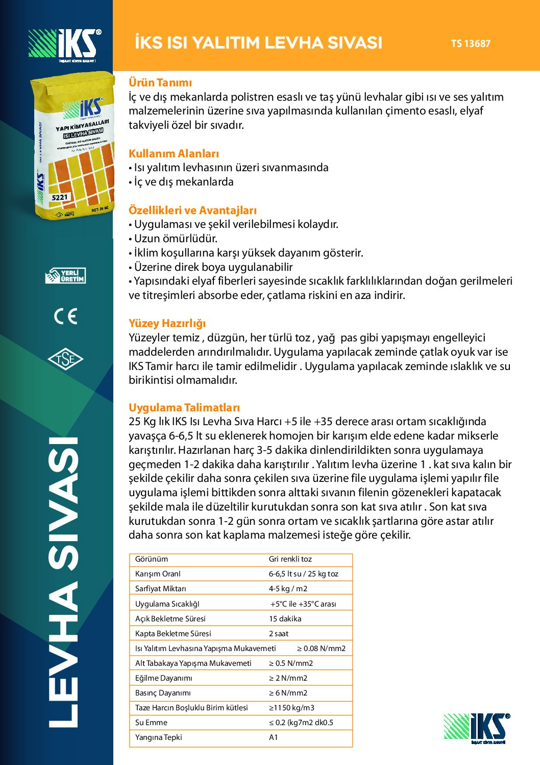 İKS Isı Yalıtım Levha Sıvası
