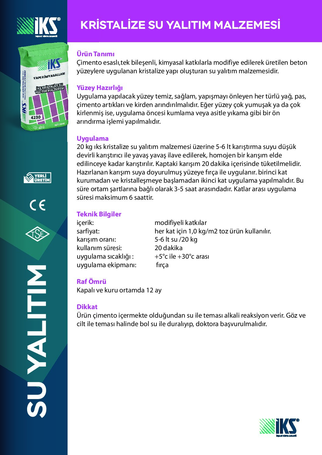 İKS Kristalize Su Yalıtım Malzemesi
