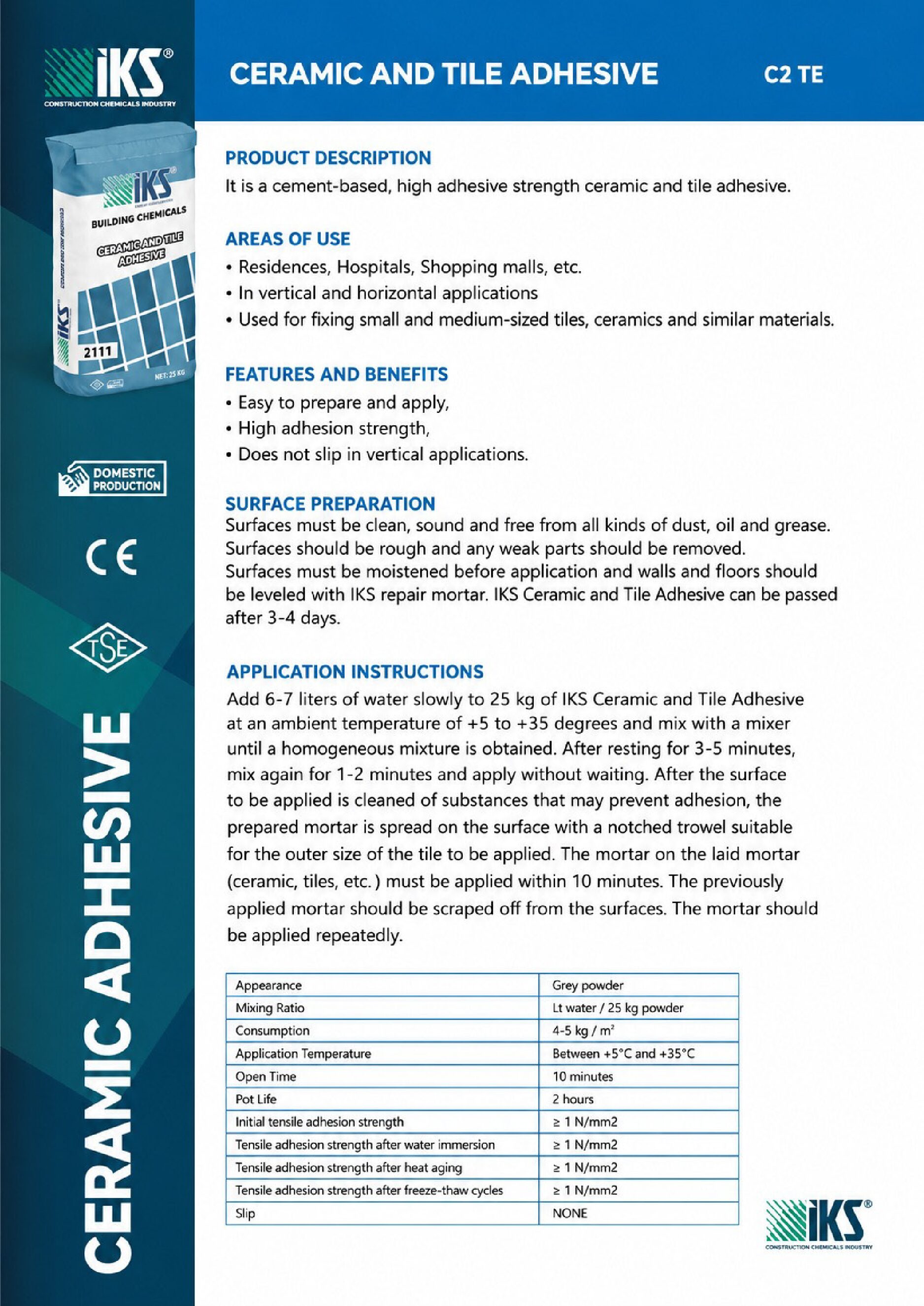İKS Ceramic and Tile Adhesive